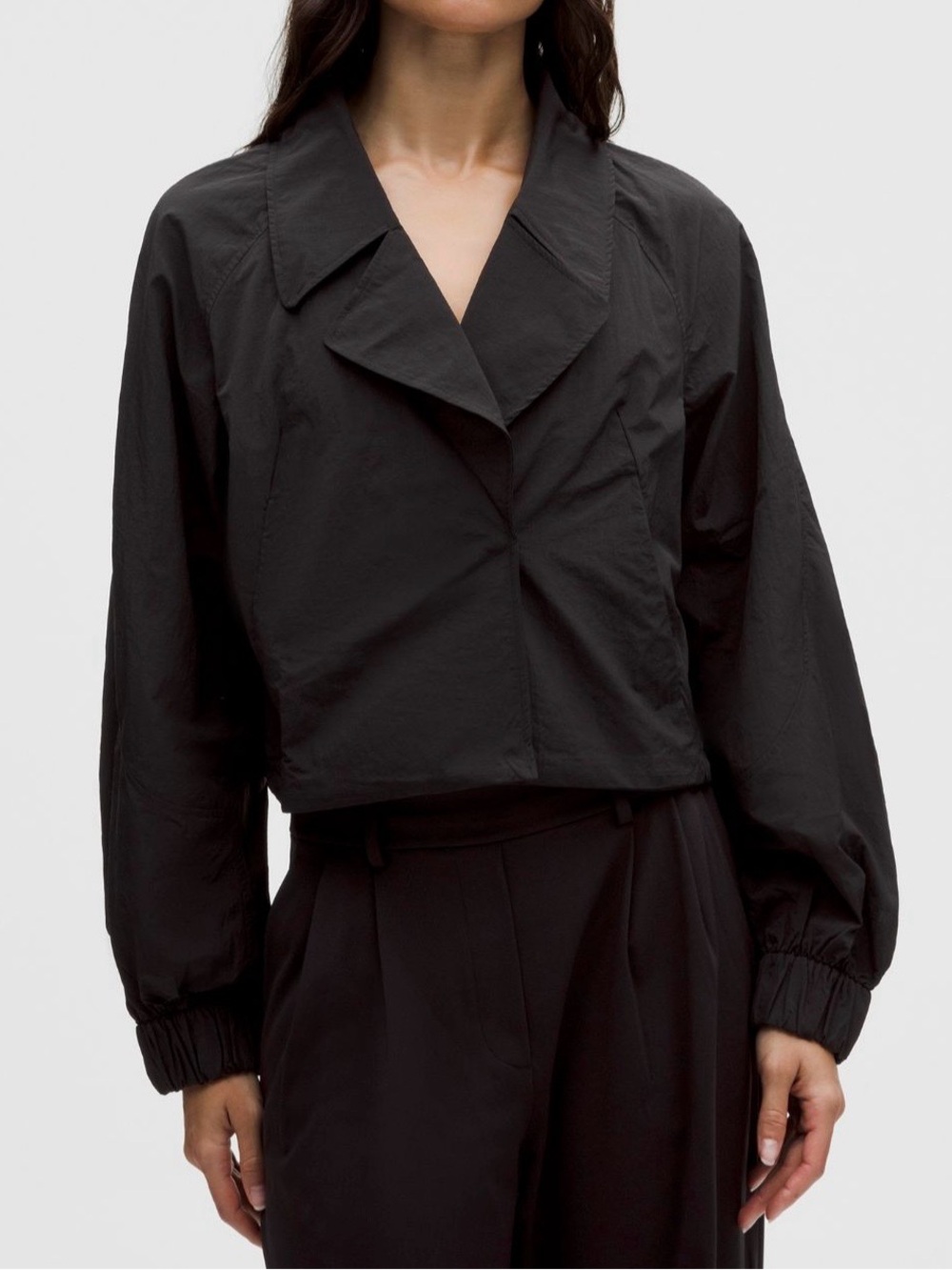 Lululemon Cropped Trench Jacket XS Black